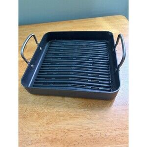 Technique Grill Pan Hard Anodized Nonstick Outdoor BBQ Tray w/ Handles 11"